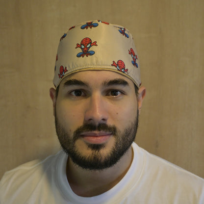 Gorro Quirúrgico Antifluido Spiderman beige